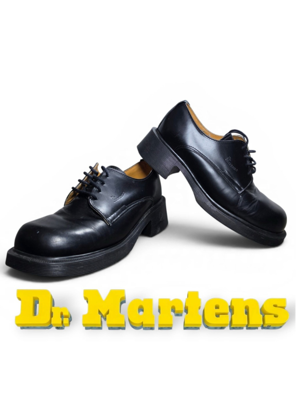 Dr Martens VTG Derby Shoes Women's 6 US Black Leather Chunky 8461 England